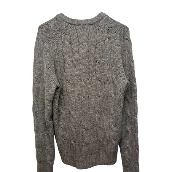 Abercrombie & Fitch Cable Knit Oversized Sweater Pullover Y2K Brown Medium Wool - Picture 2 of 3